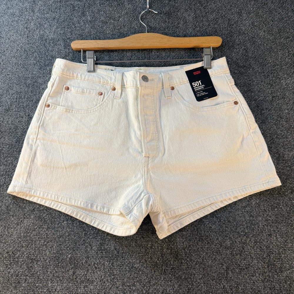Levi's Premium 501 Original Shorts Womens 31 White High Rise Button Fly NWT